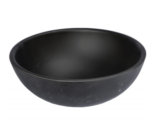 Eden Bath 14'' Matte Black Stone Circular Bathroom Sink