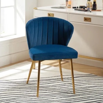 Daulton Velvet Side Chair - Navy