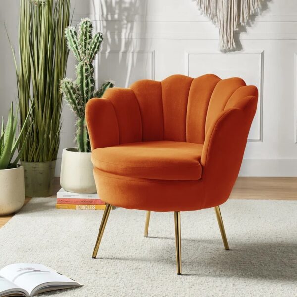 Johntavius Velvet Barrel Chair Orange