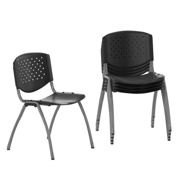 Oliverson 880 lb. Capacity Plastic Stack Chair with Powder Coated Frame (Set of 5)