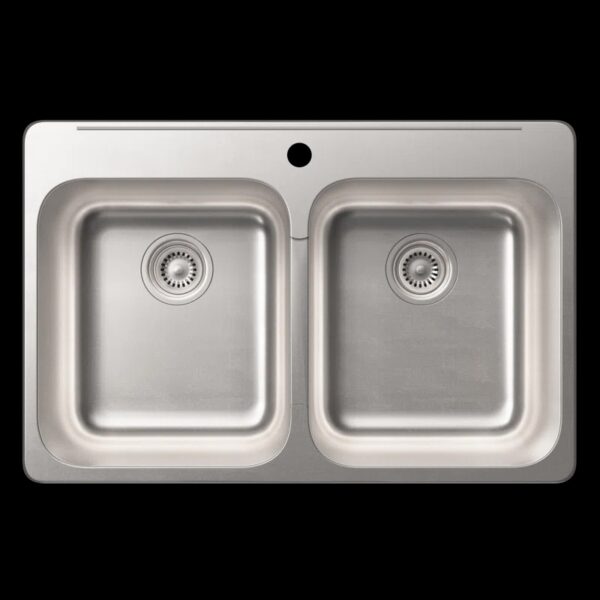 Cantrio Premium Stainless Steel Double Kitchen Sink with 31.25" x 20.5" x 8" Dimensions