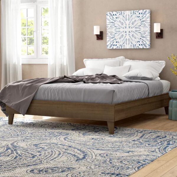 Dedrie Solid Wood Bed Queen Almond