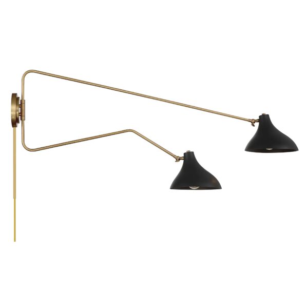 Elyse 2 Light Swing Arm Wall Sconce Matte Black