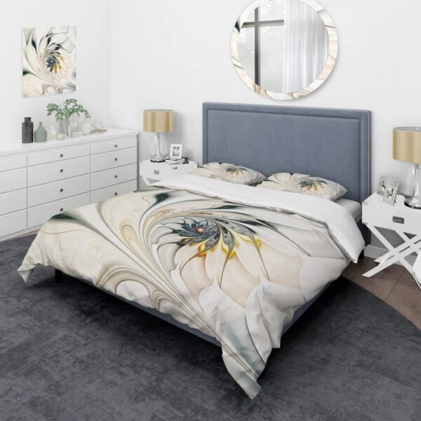 King Size Standard Floral Stained Glass Duvet Cover Set