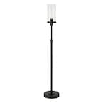 Kerstetter 66'' Floor Lamp Blackened Bronze & Seeded Glass