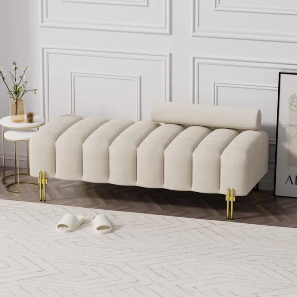 Ylario Upholstered Bench White - Image 4