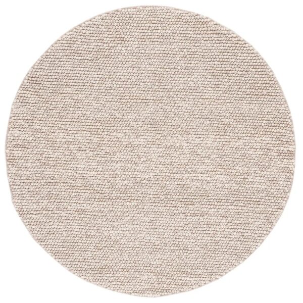 Elle Handmade Beige Rug 4' Round