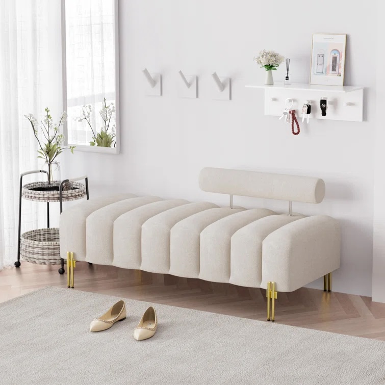 Ylario Upholstered Bench White