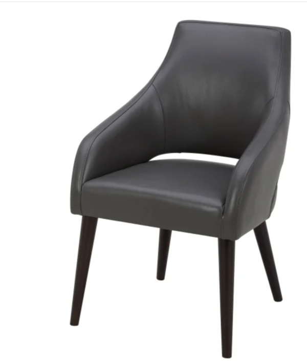 A&I Top Grain Leather Dining Chair Dark Grey - Image 2