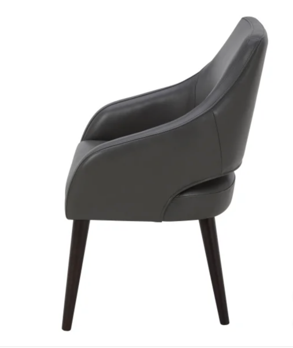 A&I Top Grain Leather Dining Chair Dark Grey - Image 3