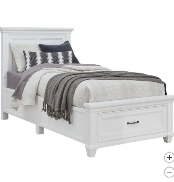 Rose Twin Storage Bed, White