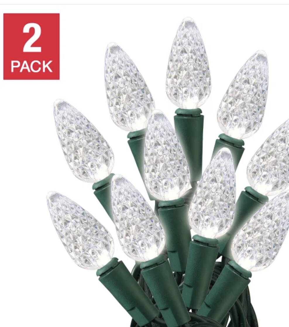 Sylvania 2 x 100 C6 Warm White LED Christmas Lights