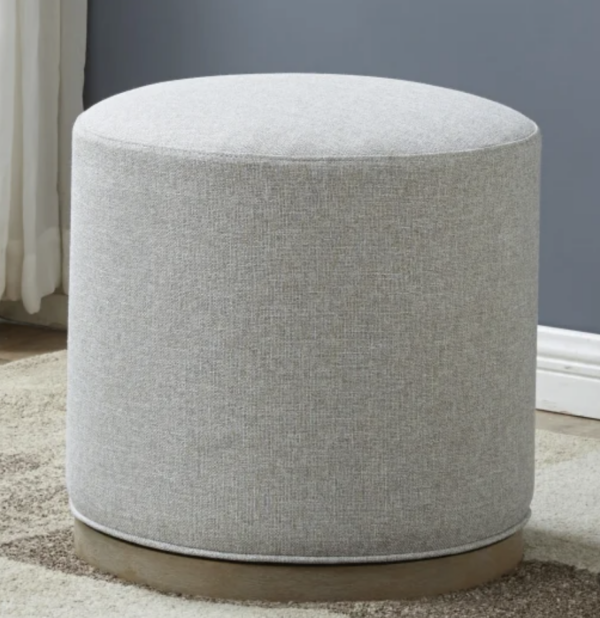 Swivel Fabric Ottoman Light Grey