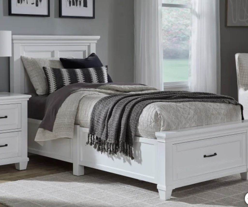 Rose Twin Storage Bed, White