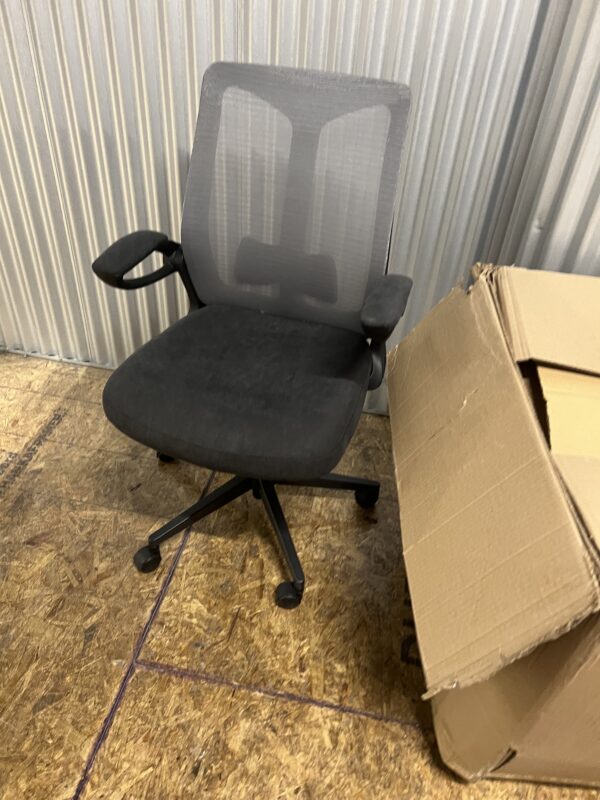 True Innovations Mesh Office Chair with Flip-up Arms Dark Gray