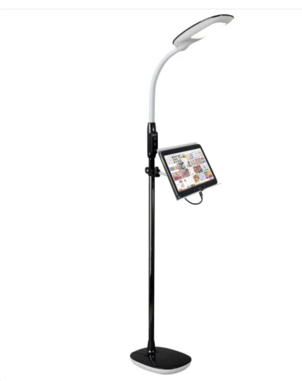 OttLite LED Floor Lamp with USB and Tablet Stand