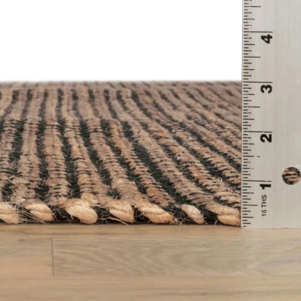 Gravel Black/Natural Handwoven Jute Rug 8'x10' - Image 3