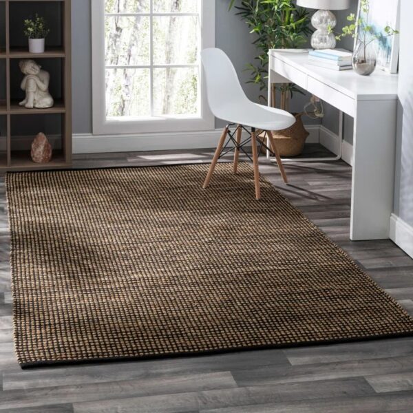 Gravel Black/Natural Handwoven Jute Rug 8'x10' - Image 6