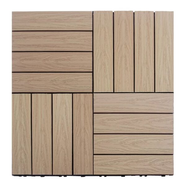 UltraShield Naturale Composite 12" x 12" Interlocking Deck Tile Maple