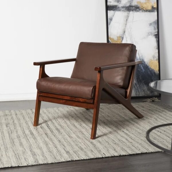 Stunning Hueston Leather Armchair Brown Genuine Leather