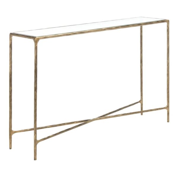 48'' Console Table Brass & Glass