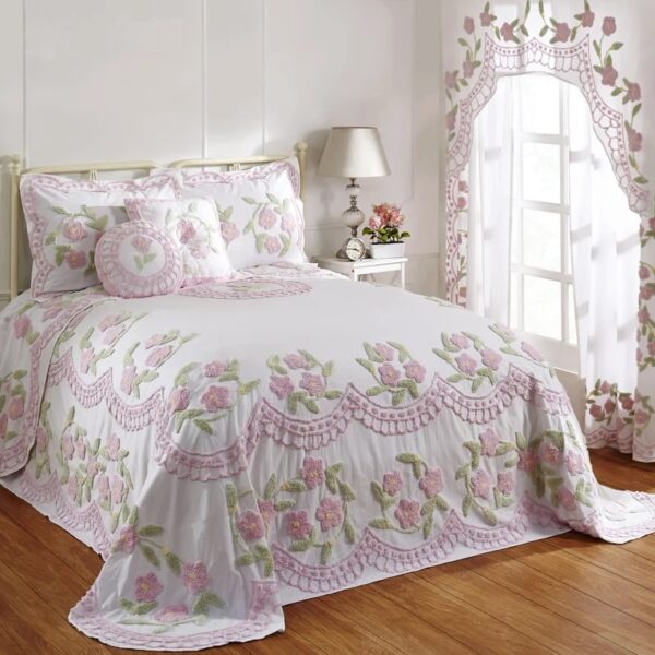 Bloomfield 100% Cotton Machine Washable Floral Pattern Blend Coverlet/Bedspread King