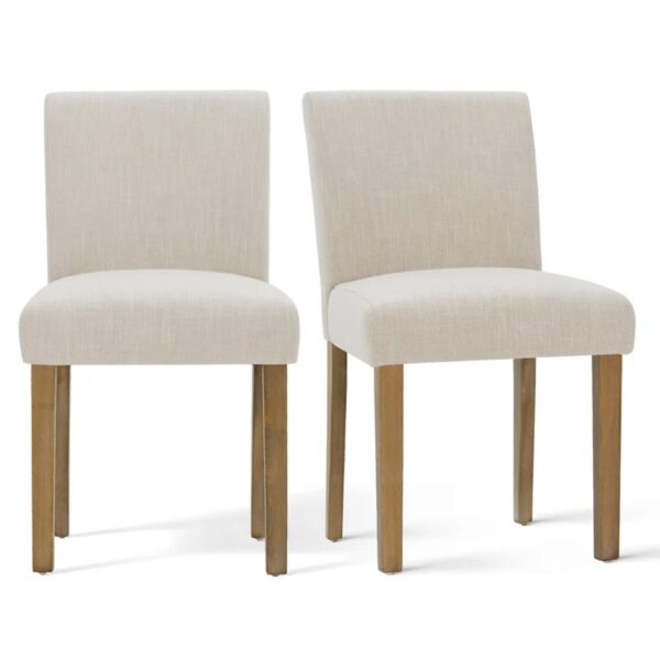 Alesana Linen Parsons Chair (Set of 2) Beige