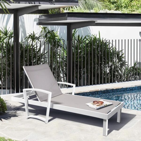 Tarun Outdoor Powder Coated Aluminum Chaise Lounge