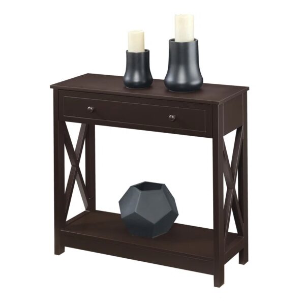 Lecenta 31.5'' 1 Drawer Console Table with Shelf Espresso