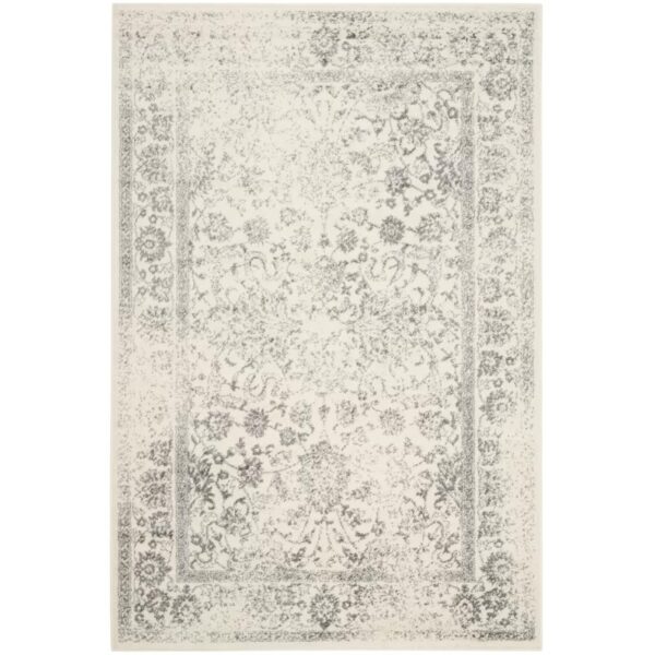 Oriental Rug Ivory/Silver Rectangle 10'x14'