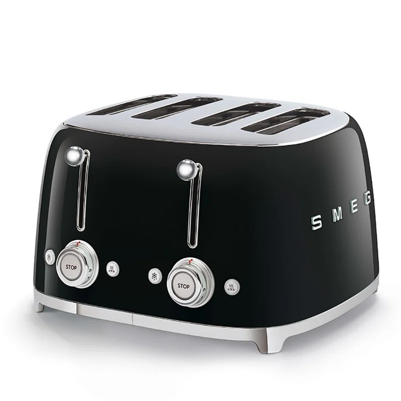 SMEG 50's Retro Style 4x4 Toaster Black