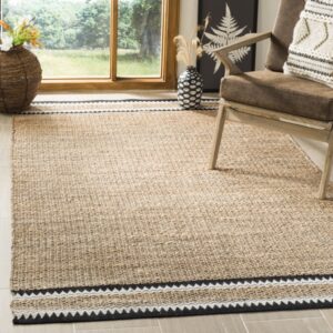 Gravel Black/Natural Handwoven Jute Rug 8'x10'