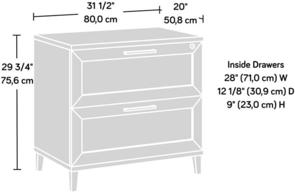 Sauder Tiffin Line 2-Drawer Engineered Wood Lateral File Cabinet in Raven Oak