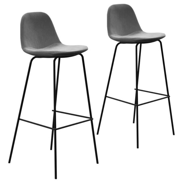 Kody Bar & Counter Stool (Set of 2) Platinum Velvet