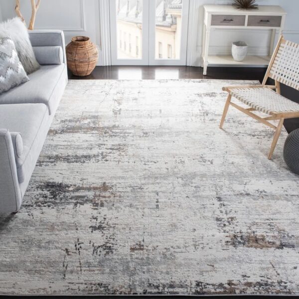 Griner Padillo Abstract Ivory/Grey Area Rug Rectangle 5'5" x 7'7"