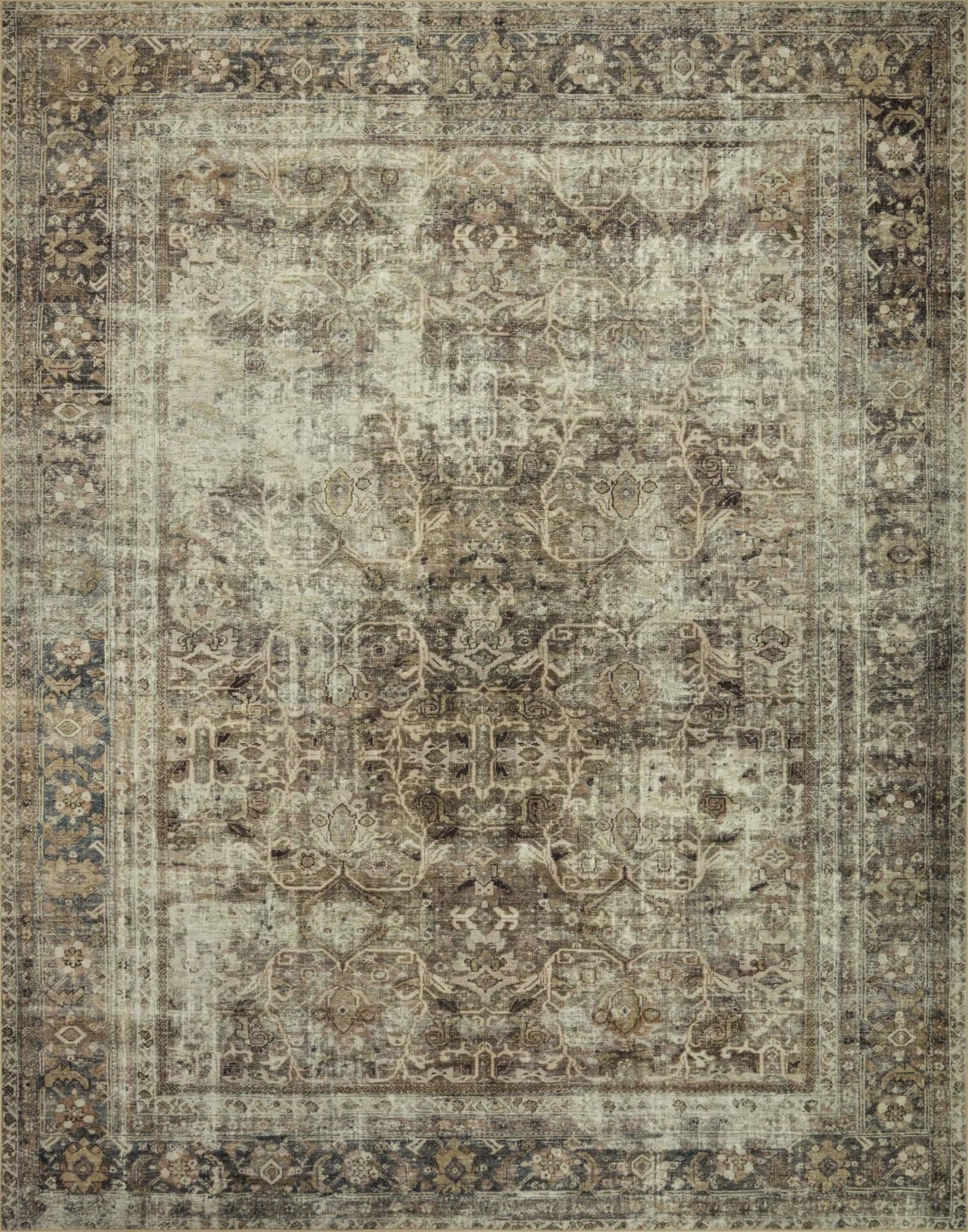 Magnolia Home By Joanna Gaines X Loloi Sinclair Machine Pebble / Taupe Area Rug Rectangle 7'6" x 9'6"