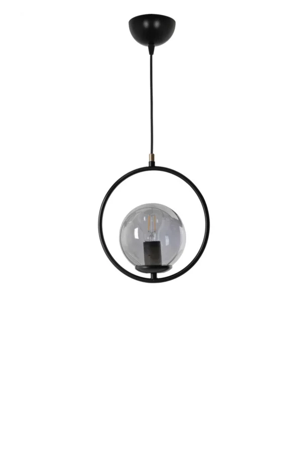 1 - Light Single Pendant Black & Smoke