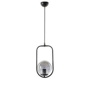 1 - Light Single Pendant Black & Smoke