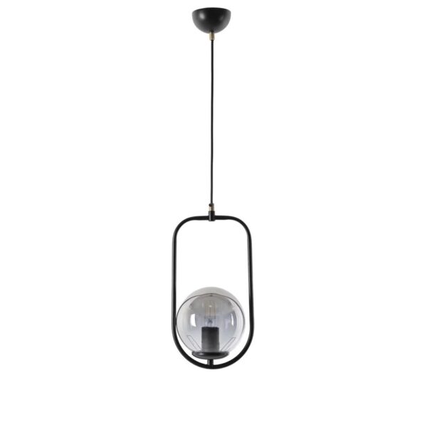 1 - Light Single Pendant Black & Smoke