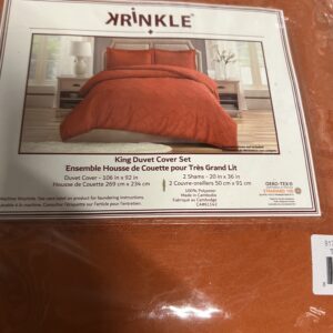 Solid Colour Duvet Cover Set King Brick (Orange)