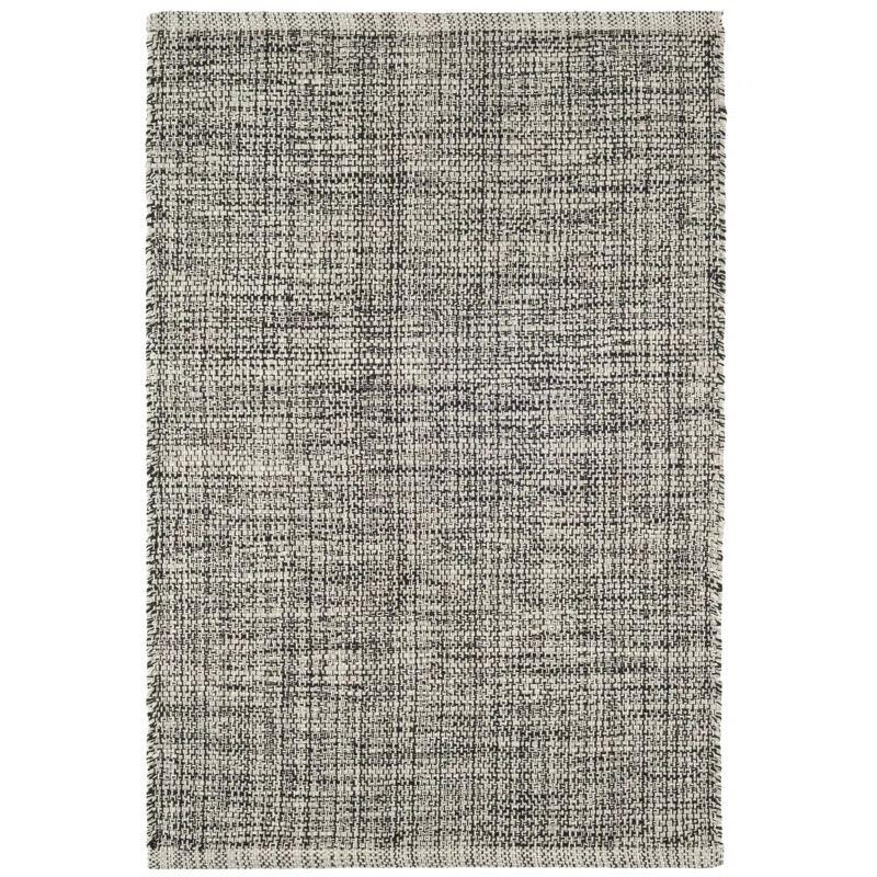 Dash & Albert Handwoven Cotton Area Rug in Black/Beige 2'x3'