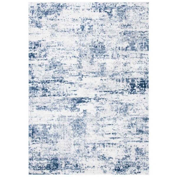 Doogie Abstract Ivory/Navy Area Rug 2'2"x4'