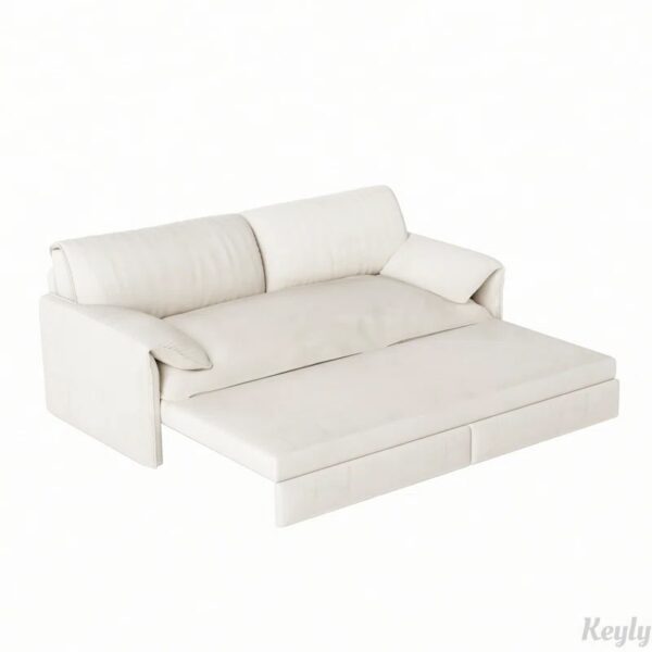 63.8" 3-in-1 Convertible Pull Out Sofa Bed with Side Storage Beige - Image 4