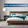 Acacia Aurora 2-Pcs King Bedroom Set – Solid Wood Platform Bed Frame & Matching Nightstand, Mid-Century Modern - Image 3