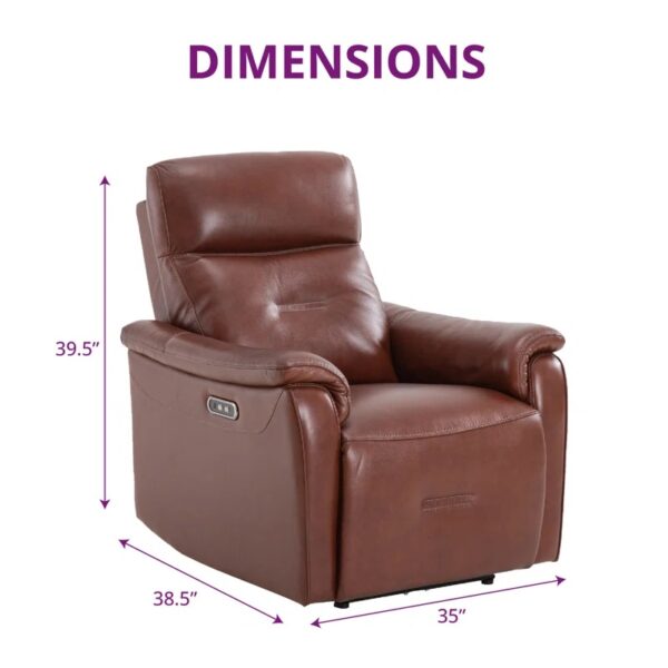 Jeramyah 35" Upholstered Power Reclining Chair with USB Port - Image 2