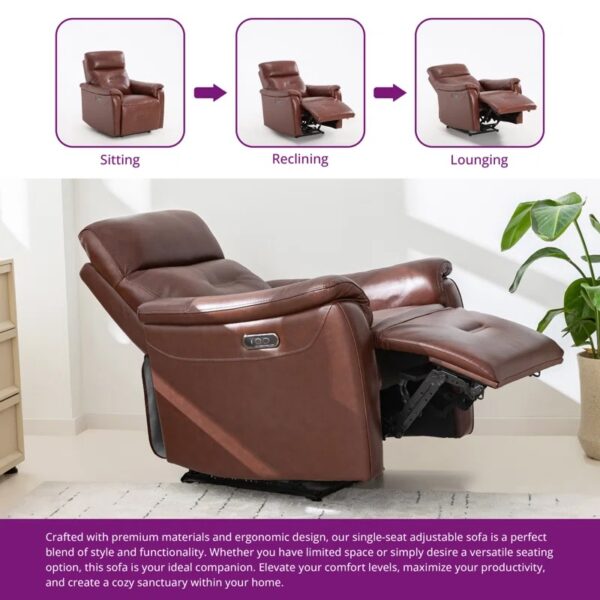 Jeramyah 35" Upholstered Power Reclining Chair with USB Port - Image 3
