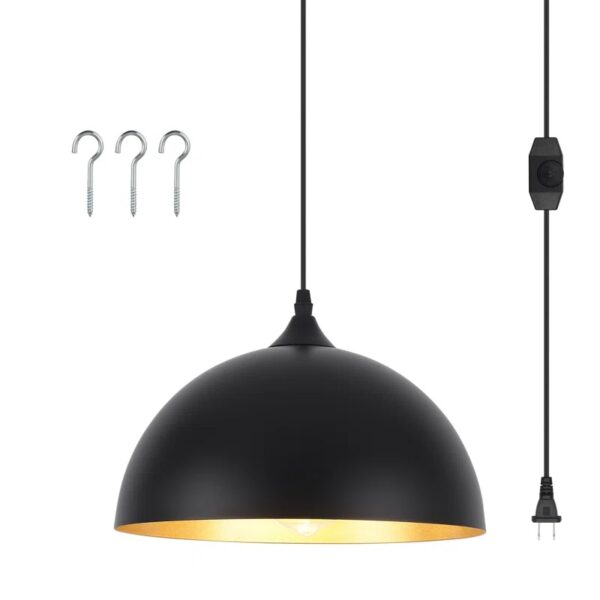 Mehriban 11.8" Wide 1 - Light Plug In Pendant Lights with On/Off Dimmer Switch, Industrial Dining Room Chandelier - Image 2