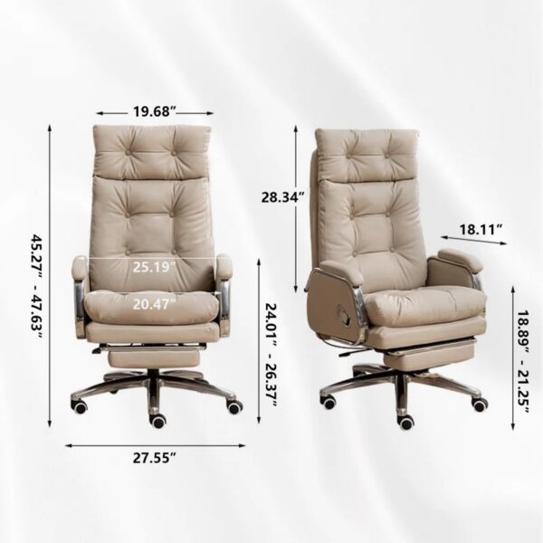 Willy Upholstered Genuine Leather Executive Chair - Image 2