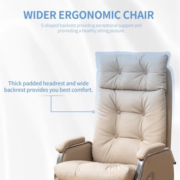 Willy Upholstered Genuine Leather Executive Chair - Image 3