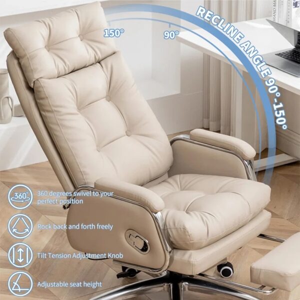 Willy Upholstered Genuine Leather Executive Chair - Image 4